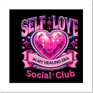 Retro Valentines Self Love In My Healing Era Social Club Posters and Art